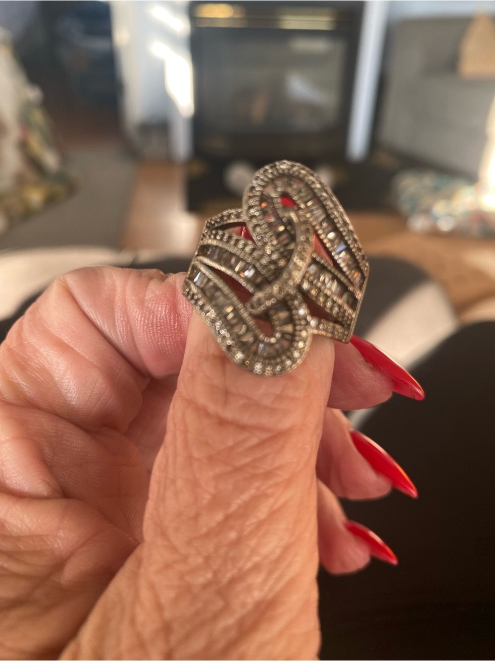 Pave Knot Statement Ring in Silver